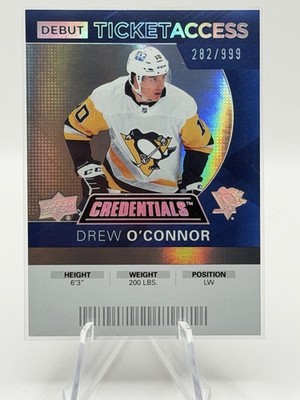 2021 Upper Deck Credentials 2020-21 Debut Ticket Access /999 Drew O'Connor