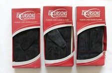 3 Pair 2007 Isotoner Excursions Men's Fleece Lined Suede Gloves Black Size M