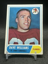 Dave Williams #218 Topps 1968 Football Card St Louis Cardinals RC Rookie ?. rookie card picture