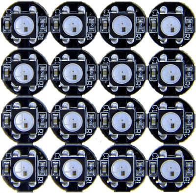 100Pcs WS2812B Addressable 5050 Smart RGB LED Pixel Light on Black Heat Sink PCB
