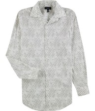 Alfani Athletic Geo Dress Shirt White 14"-14.5" Neck 32"-33" Sleeve