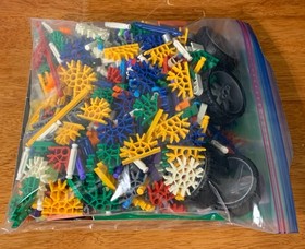 Kinex Knex K'Nex Pieces Lot 2lbs Rods Connectors Wheels Etc.  & 70 Models Manual