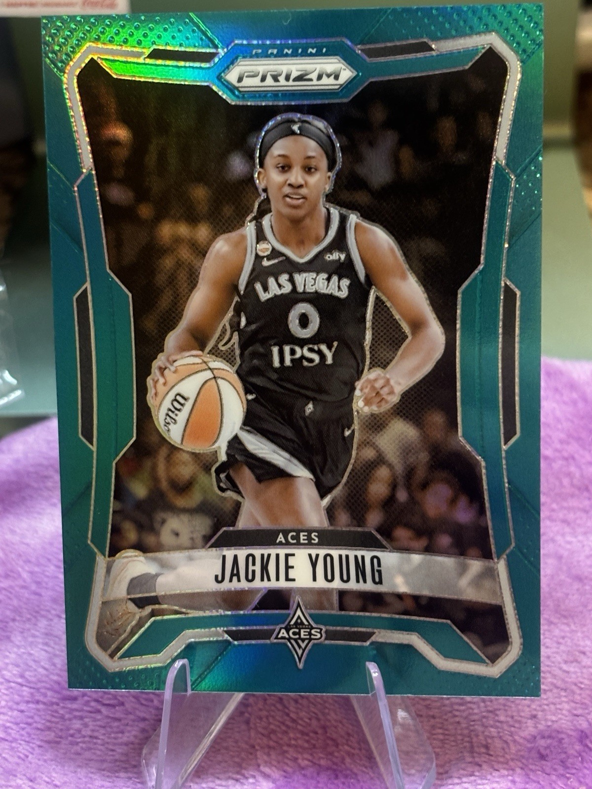 2026 Panini Prizm WNBA Jackie Young #15 Teal /49 Aces