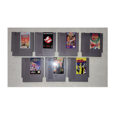 NES 7 Game Lot Iron Tank, Ghostbusters, Dragon Warrior, Double Dragon2,Friday 13