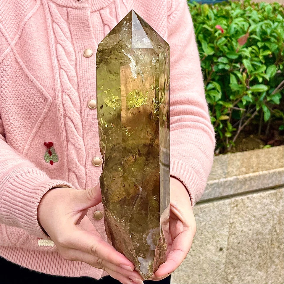 4,6 Pfund natürliche schöne grüne Muster Kristall Säule Quarz Probe