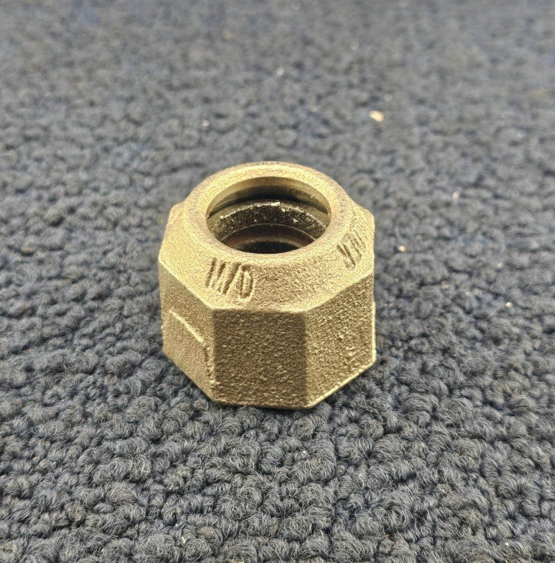 (QTY 5) M/D Brass Flare Tube Fittings Nut SAE AC Copper Extension 0.88" x 1.16"