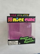 NeeDoh Nice Cube Swirl Purple Clear Nee Doh Super Solid Squish Cube - New