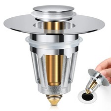 Universal Bathroom Sink Stopper, for 1.1-1.5 Inch Inch, Silver 1