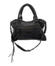 BALENCIAGA Classic City 2WAY Bag Black Leather 115748 USED from Japan TAB