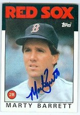 Marty Barrett autographed Baseball Card (Boston Red Sox) 1986 Topps #734