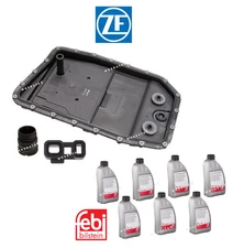 OEM Transmission Oil Pan Filter Gasket Seal Sleeve + 7L ATF Fluid Kit for BMW