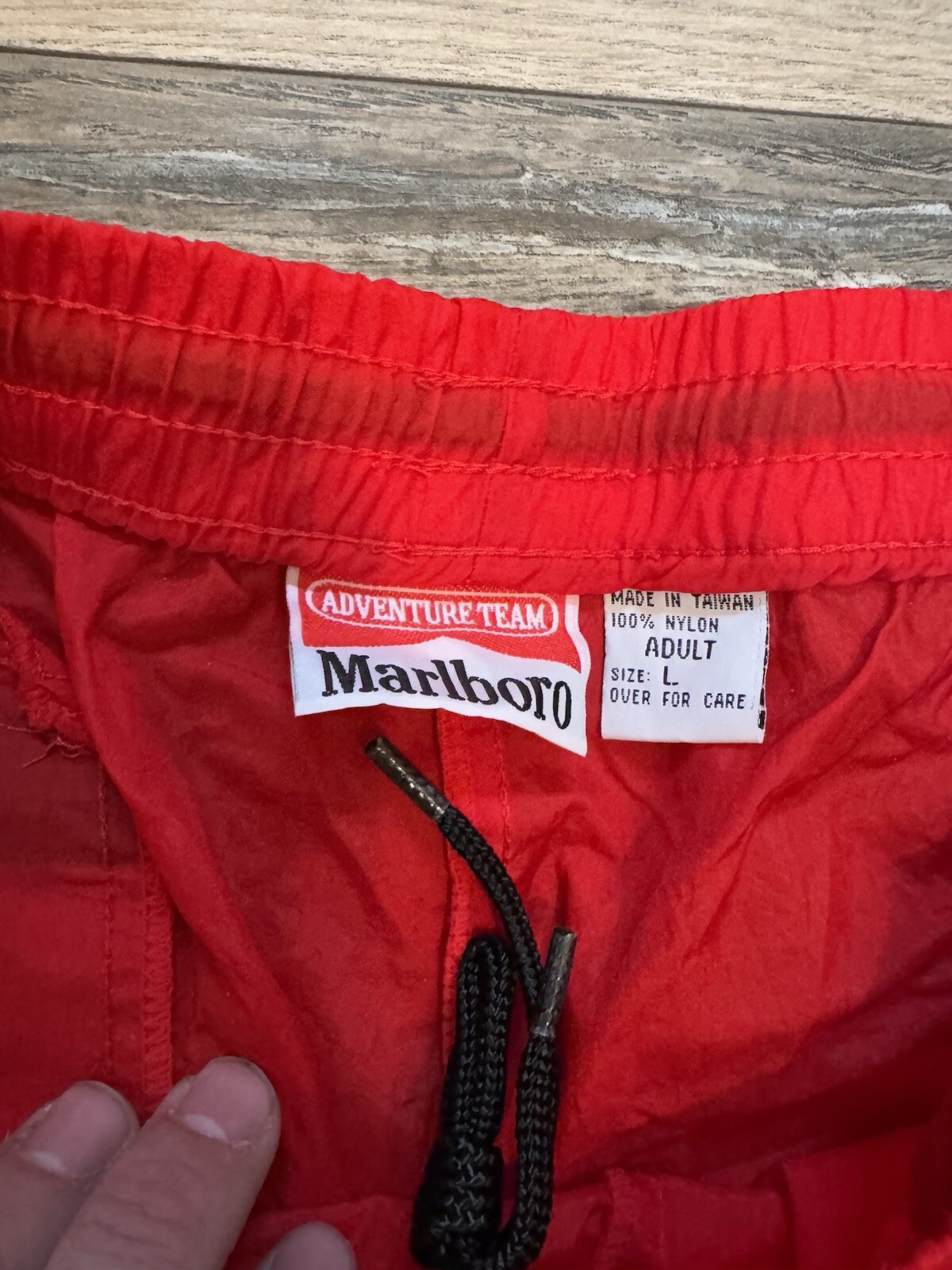 Vintage 90s Marlboro Adventure Team Red Track Pants Size Large Nylon Windbreaker image 4
