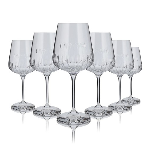 6x Campari Glas 0,49l Milano Signature Relief Gläser Set Spritz Bespoke Aperitif - Afbeelding 3 van 5
