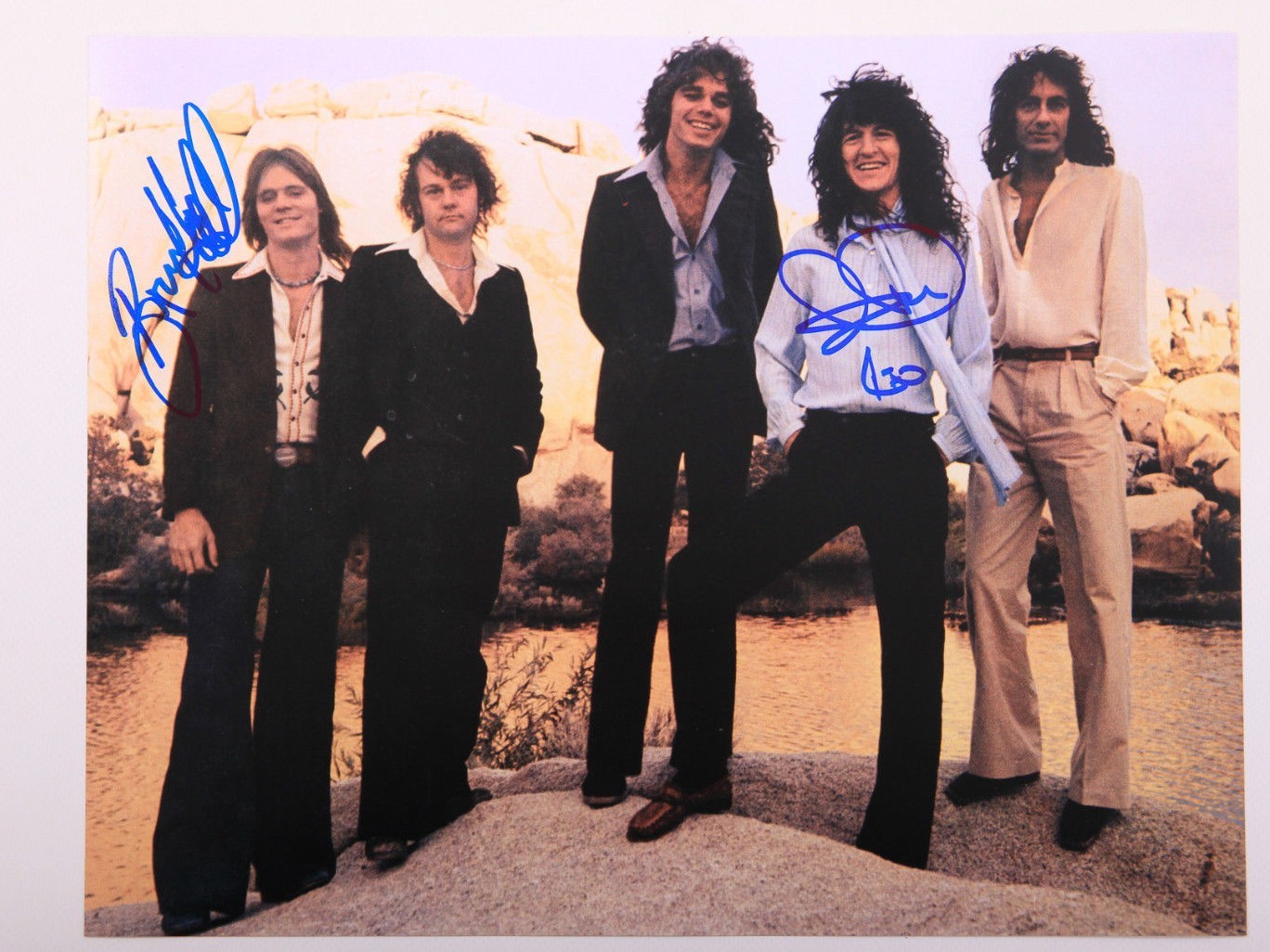 Foto REO SPEEDWAGON 8x10 Firmata &ndash; Autografo Kevin Cronin &ndash; Ristampa Per Collezionisti