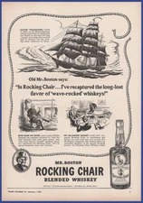 Vintage 1942 MR. BOSTON Rocking Chair Blended Whiskey Alcohol Liquor Print Ad