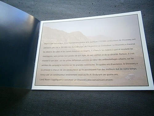 Catalogue prospectus voiture pub auto: Land rover Discovery 22 pages - Picture 2 of 8
