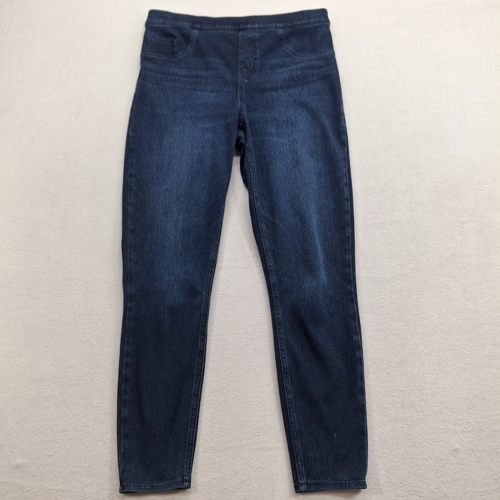 Spanx Jean ish Leggings Women Large Dark Wash Ankle Pockets Stretch 20018R