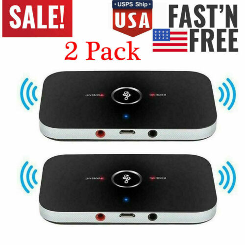 2x Bluetooth Transmitter&Receiver Wireless A2DP Home TV Stereo Audio Adapter - 第 1/12 張圖片