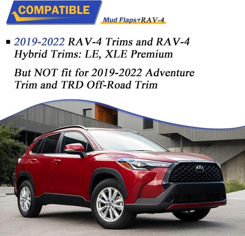 For 2019-2023 Toyota RAV4 Front and Rear Mud Flaps Molded Splash Guards Set of 4 - Foto 7 di 12