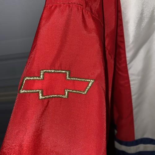 Ozzo Sport Men Size XL White Blue RED Chevy Truck Windbreaker Jacket Full Zip - Picture 5 of 9