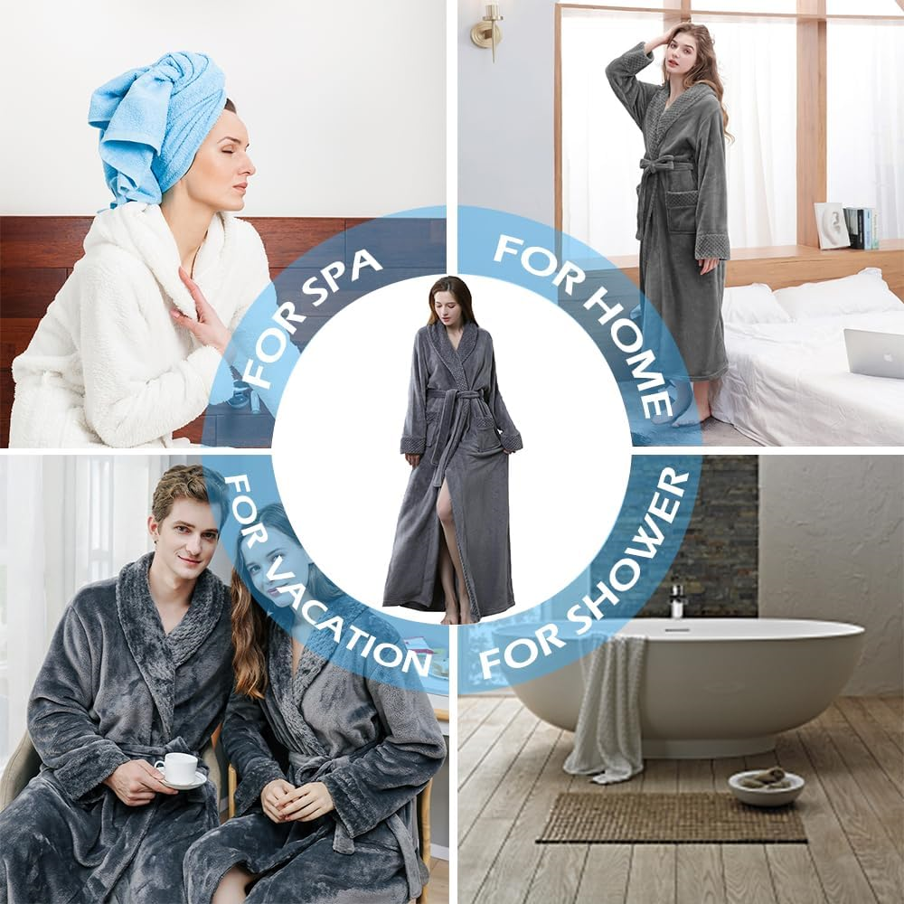 ROSEEM Womens Dressing Gown Ladies Fluffy Dressing Gown Full Length