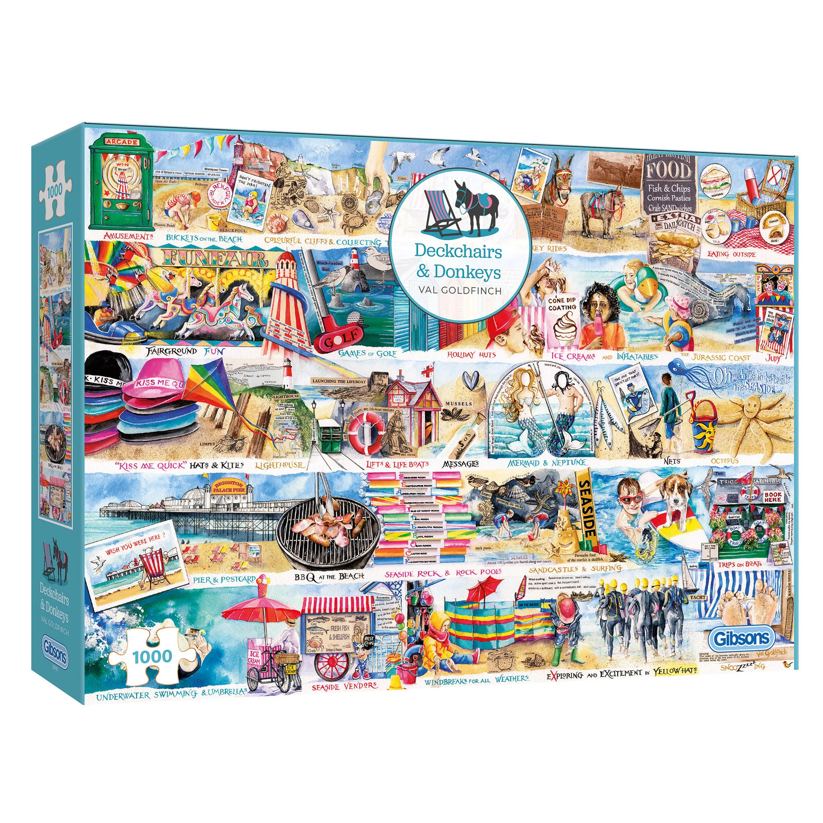Gibsons Deckchairs and Donkeys 1000 Piece Jigsaw Puzzle Adult Gift