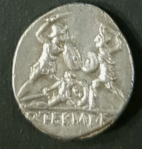 Roman Republic: Q. Minucius Thermus, Denarius, Soldiers Fighting, 103 Bc