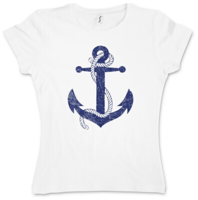 OLDSCHOOL ANCHOR VINTAGE LOGO I GIRLIE SHIRT Anker Rockabella Tattoo Star Sailor