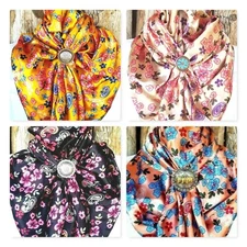 Wild Rag Scarf Western Cowboy Buckaroo Scarves Bandana Silky Floral Paisley