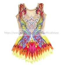 Women Girl Costume Rhythmic Gymnastics Leotards Competition Aerobics Multicolor