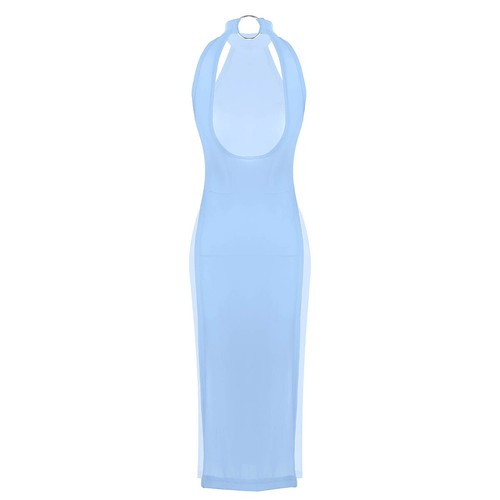 ·Women Sheer Mesh Lingerie Camouflage Side Slit See Through Chemise Mini Dress - Picture 62 of 106