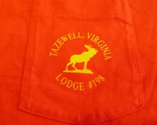 Vtg. Tazewell Virginia Moose Lodge # 198 Medium Red T-Shirt Made in USA