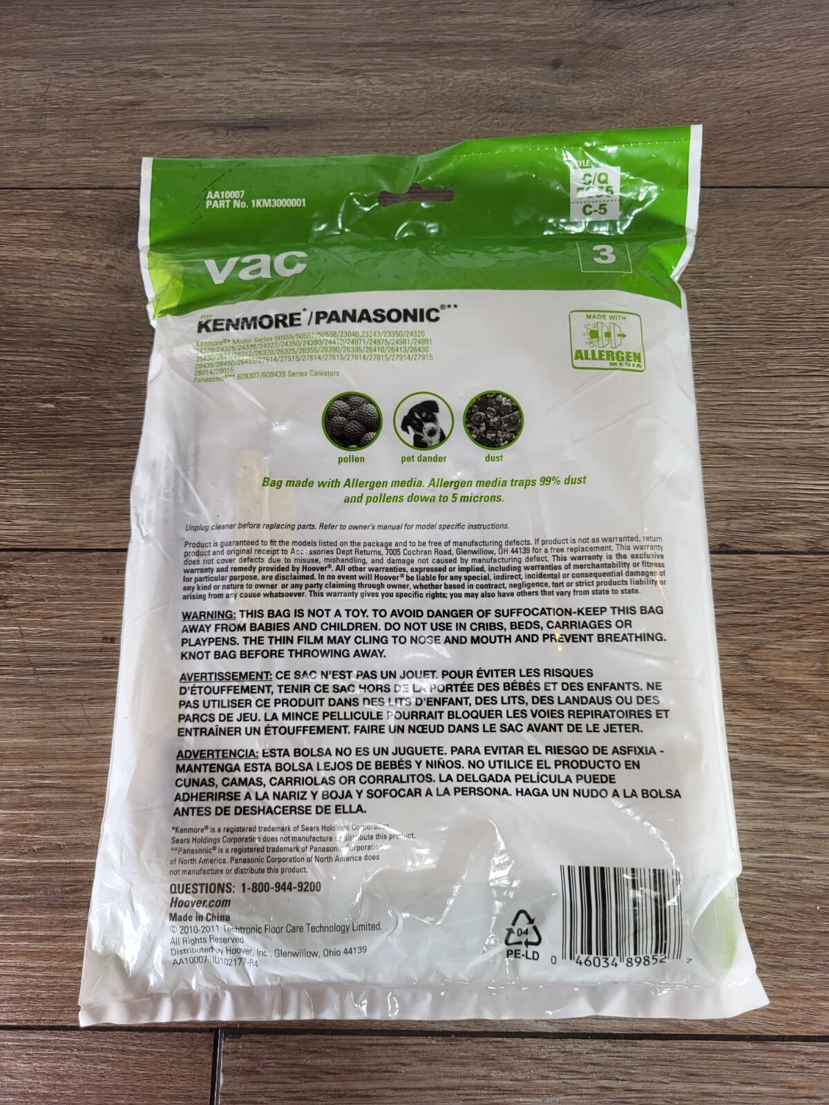 Kenmore Panasonic Vac Vacuum Style C/Q 5055 C5 Cleaner Bags 3 pack VAC