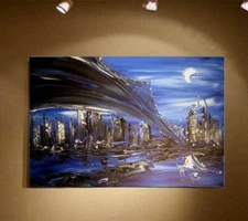 BROOKLYN   MODERNIST ABSTRACT   Oil YJFTCU5