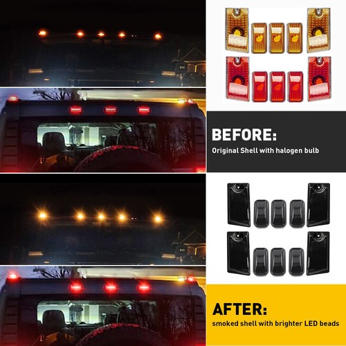 For 2003-09 Hummer H2 | 2005-09 H2 SUT LED Smoked Cab Roof Marker Lights Kit 10x - Picture 4 of 12