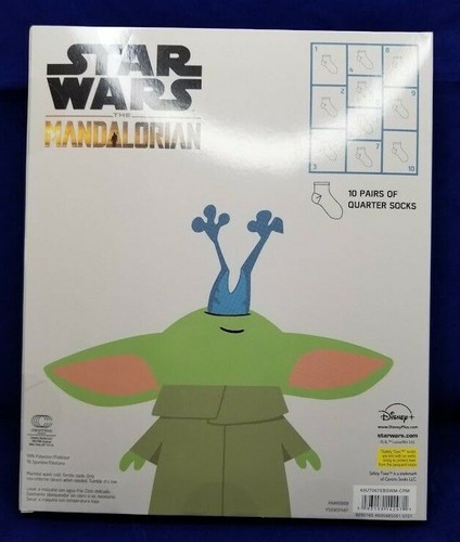 Star Wars Socks Toddler 2T - 4T 10 Pair Baby Yoda Mandalorian Advent Calendar - Picture 3 of 6