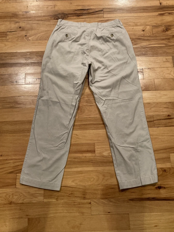 Vestido Barry Bricken Casual Bege Calça Plissada Reta Masculino Tamanho Real 34 X 30 - Imagem 3 de 4