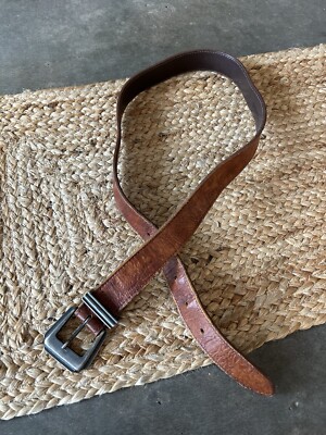 Banana Republic Brown genuine Leather Belt Silver Western Buckle vintage Western Leather Belt | Banana Republic main image 4