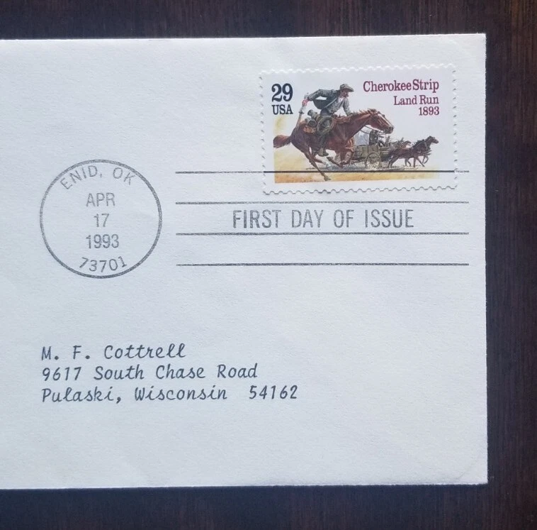 US FDC # 2754 Cherokee Strip Land Run 1993. - Image 4 of 4