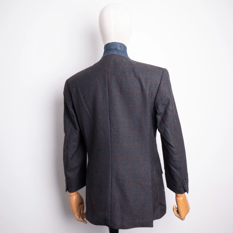 Blazer clásico formal de lana a cuadros Nova gris Burberry London para hombre talla 46/S Foto 3 de 4
