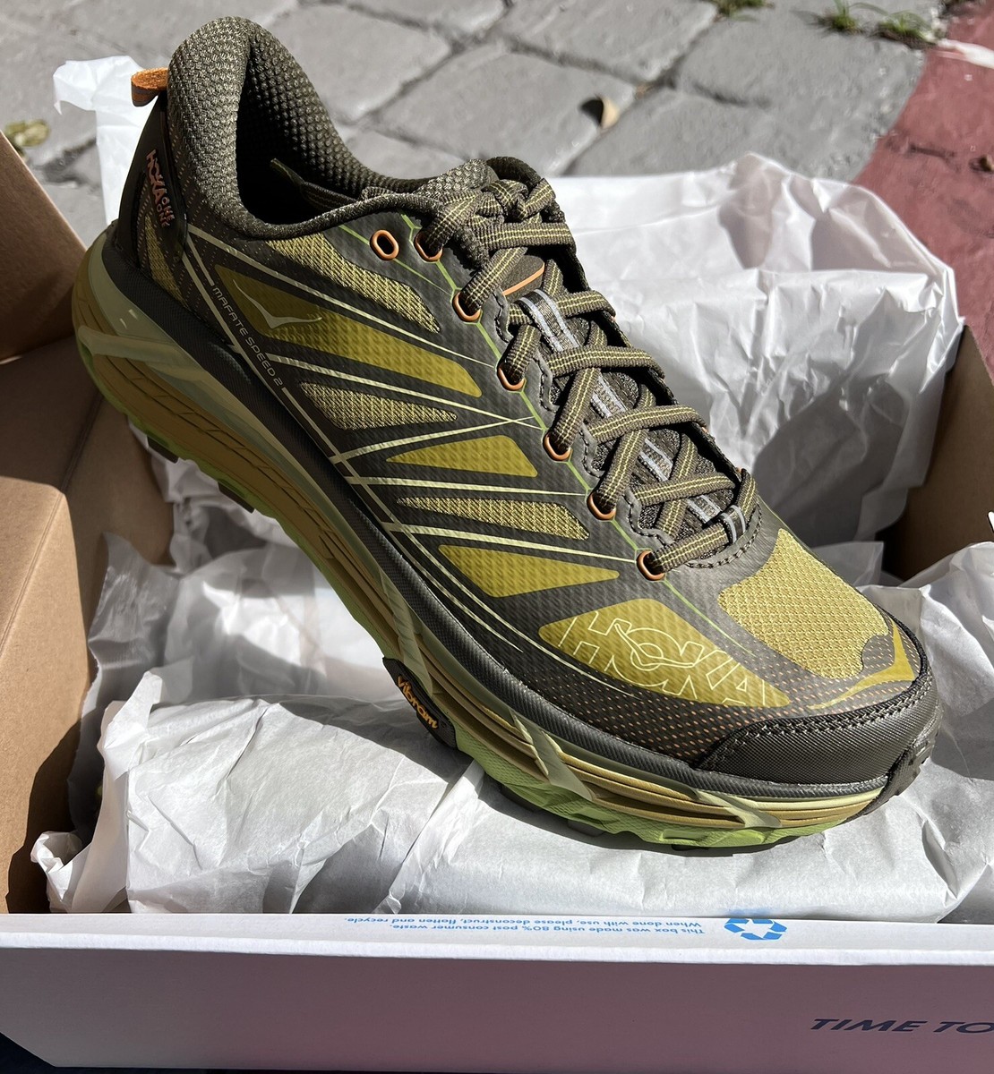 ★HOKA(Unisex)★Mafate Speed 2★Dark Olive Hoka Mafate Speed 2 'Dark Olive Green Golden Lichen Running