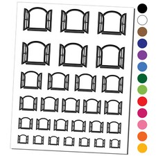 Window with Open Shutters Cottage Style Temporary Tattoo Water Resistant Set