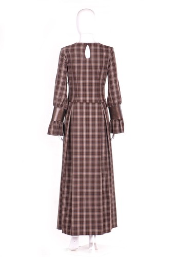 Woman Clothing Luxury Couture Dress Elegant British Tartan Plaid Checkered Prom - Picture 3 of 24