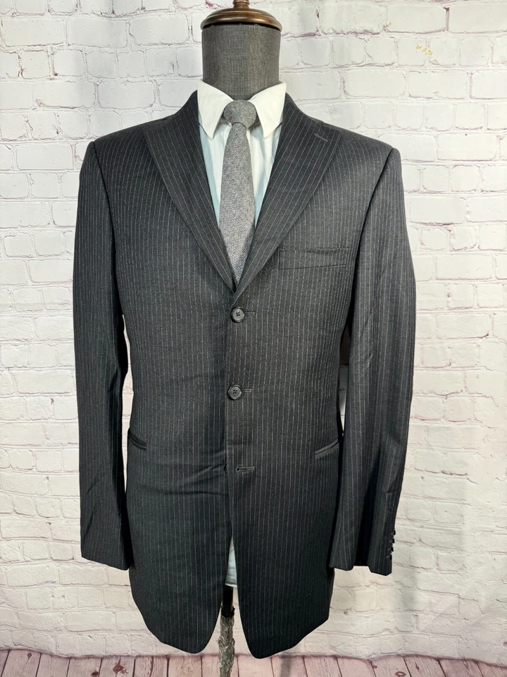 ARNOLD BRANT SAKS 5TH AVE Hombres Gris Frente Plano 2 Piezas Traje 40R Chaqueta 32x32 Pantalón Foto 2 de 4