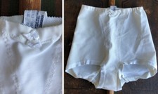 VTG AROME USA-MADE FRENCH CUT NYLON SPANDEX SHAPER PANTIES WHITE XXL 33-34 USA