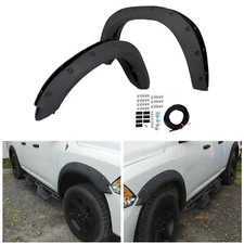 FOR 2009-23 19 DODGE RAM 1500 TEXTURED POCKET RIVETED STYLE WHEEL FENDER FLARES