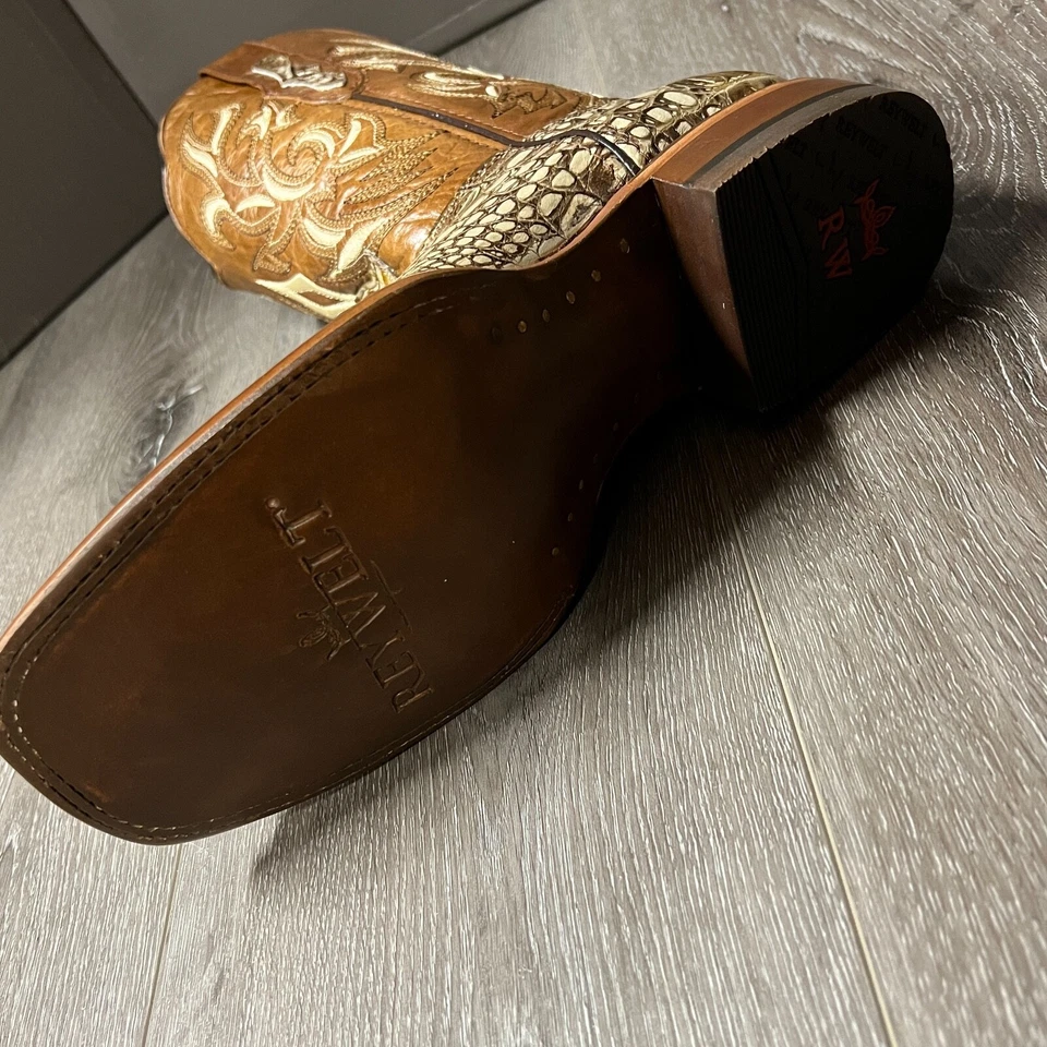 MEN'S RODEO COWBOY ALLIGATOR NECK PRINT WESTERN SQUARE TOE BOOTS MEXICO PRODUCT - Image 2 of 4