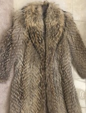 Finnish Racoon Coat By Overland Sheepskin Co. Full Length Vintage