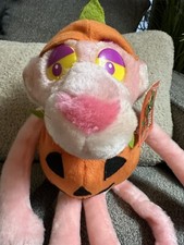 Vintage 1999 Pink Panther Plush In Pumpkin Halloween Costume 17" Stuffed Animal