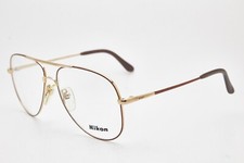    Vintage NIKON Glasses Frame NK5401 Gold Oversized Pilot 80s  Unisex